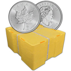 Canadian Silver Maple Leaf with a mint storage box