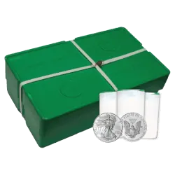 American Silver Eagle with coin storage tubes