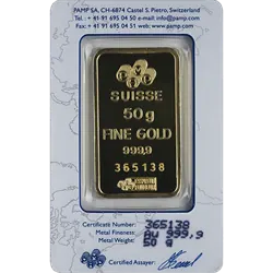 50 Gram Gold Bar, back